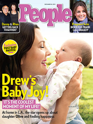 Drew Barrymore and her daughter Olive on the cover of People. 